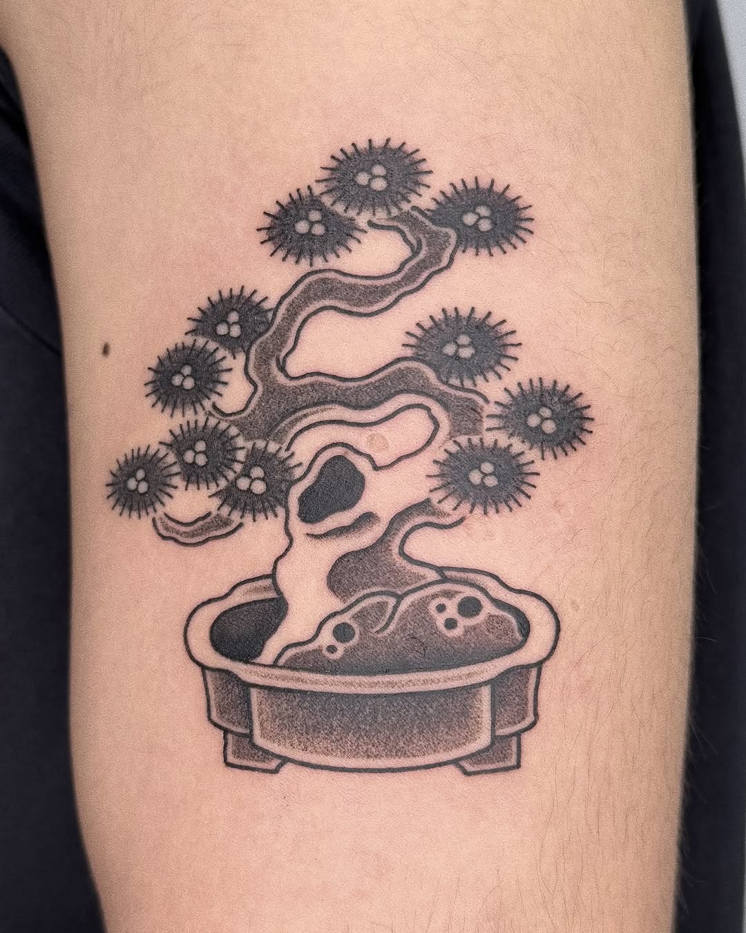 Elegant bonsai tattoo in detailed black ink Tattoo Design