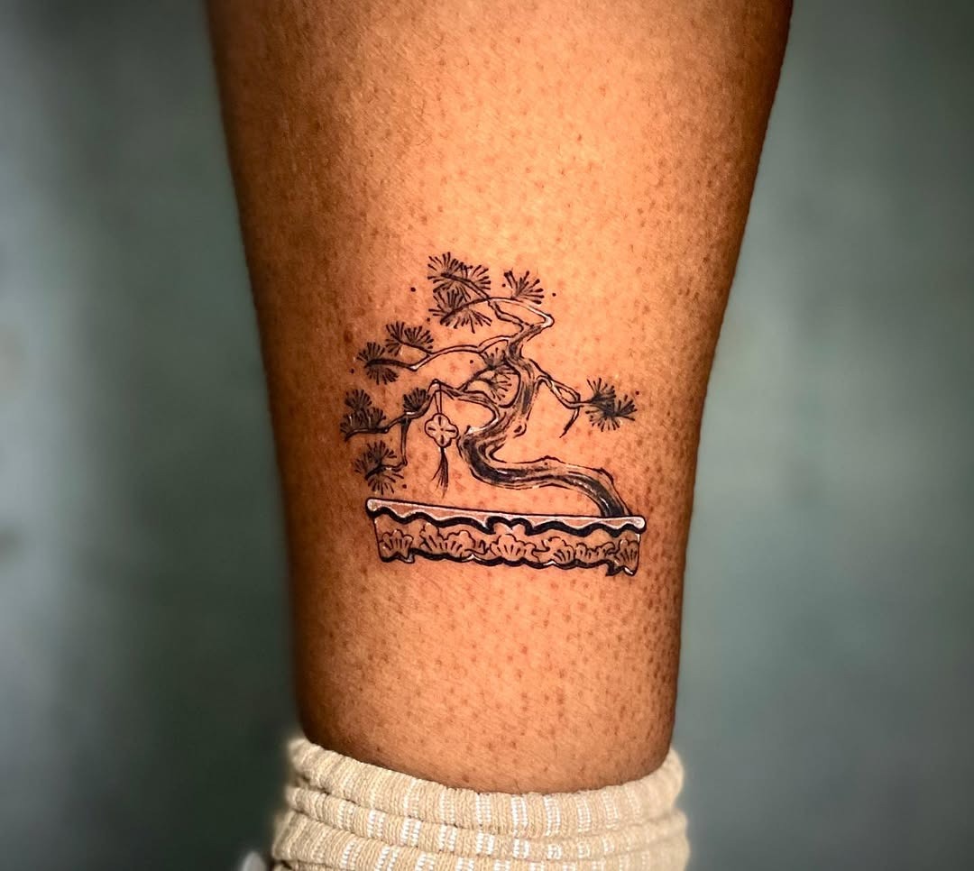 Elegant bonsai tattoo showcasing intricate details Tattoo Design