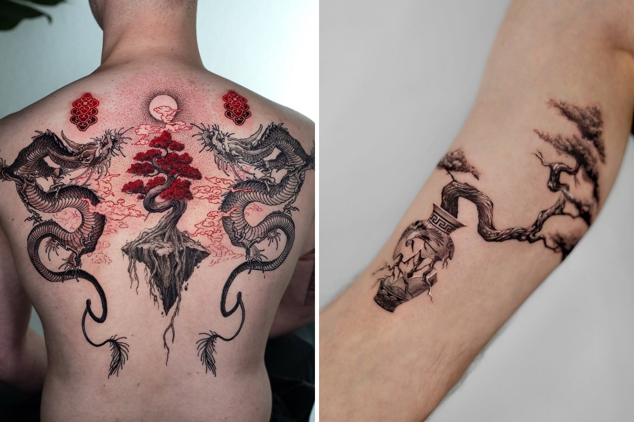 32+ Bonsai Tattoo Ideas & Inspiration Featured Lookbook Collage