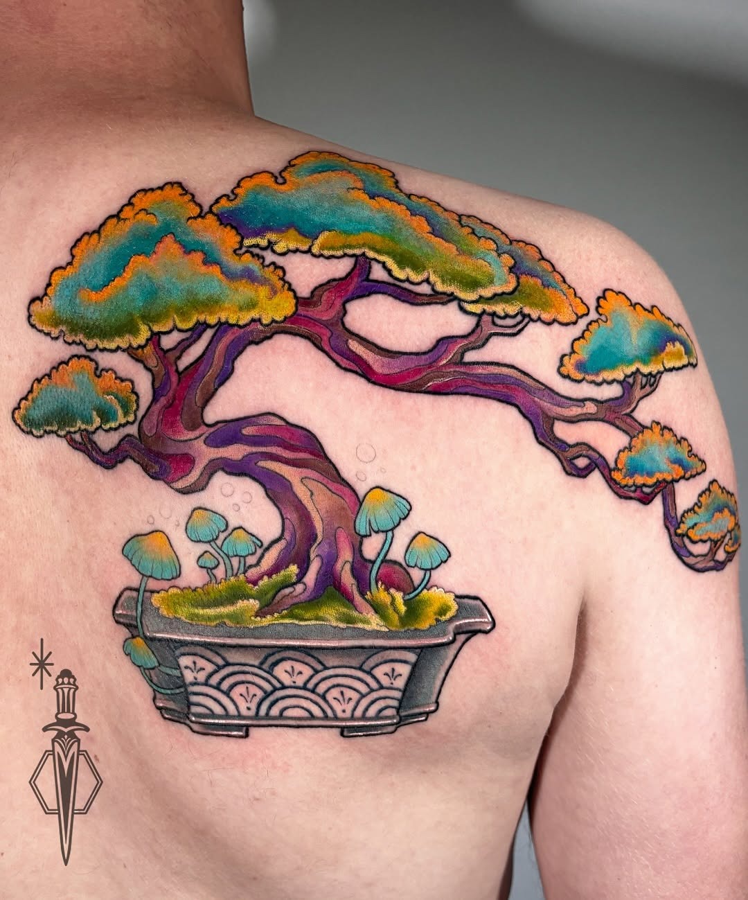 Vibrant bonsai tattoo showcasing intricate details Tattoo Design
