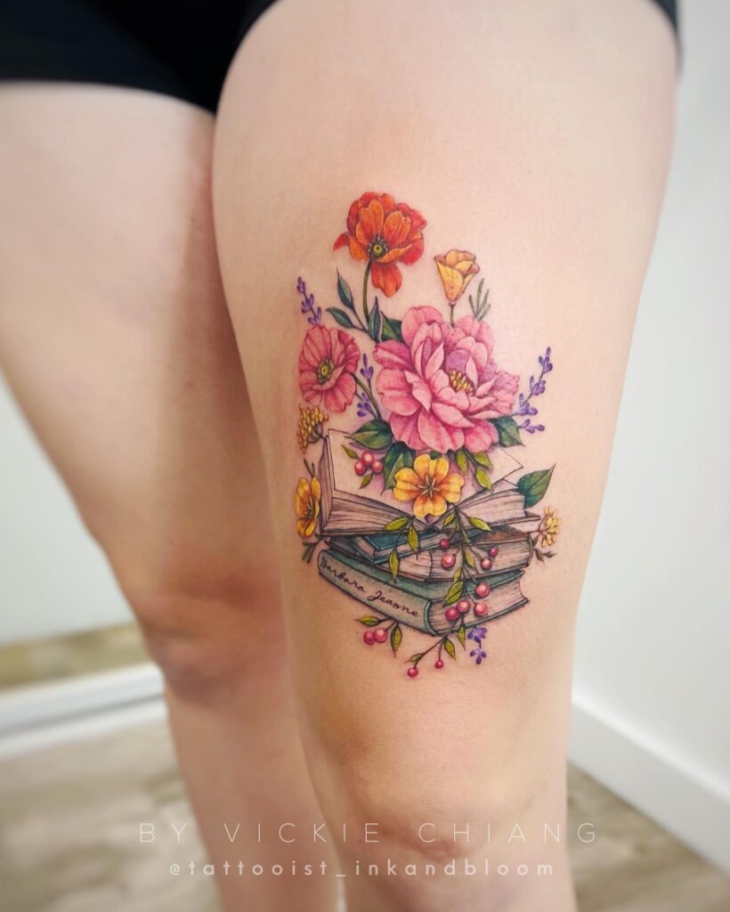 Blooming Pages Book Tattoo Tattoo Design