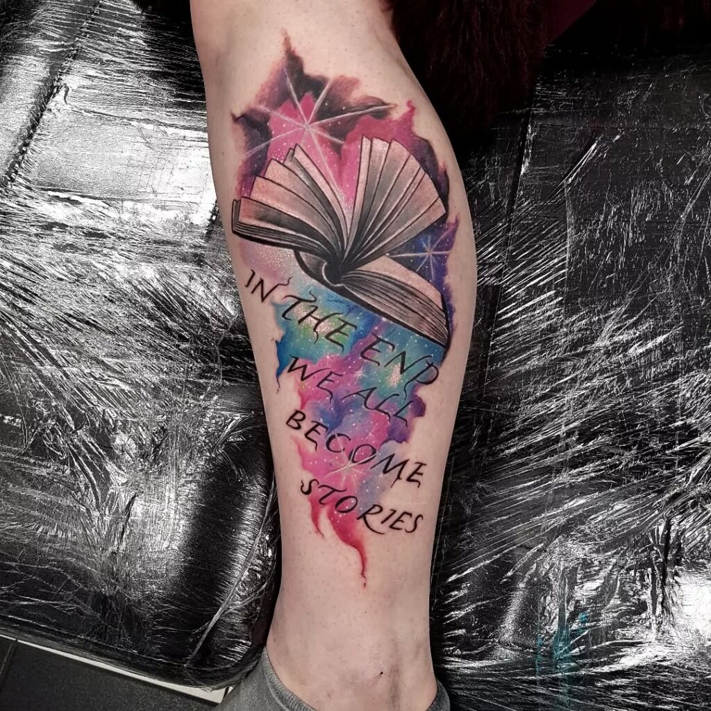 Cosmic Storybook Quote Tattoo Tattoo Design