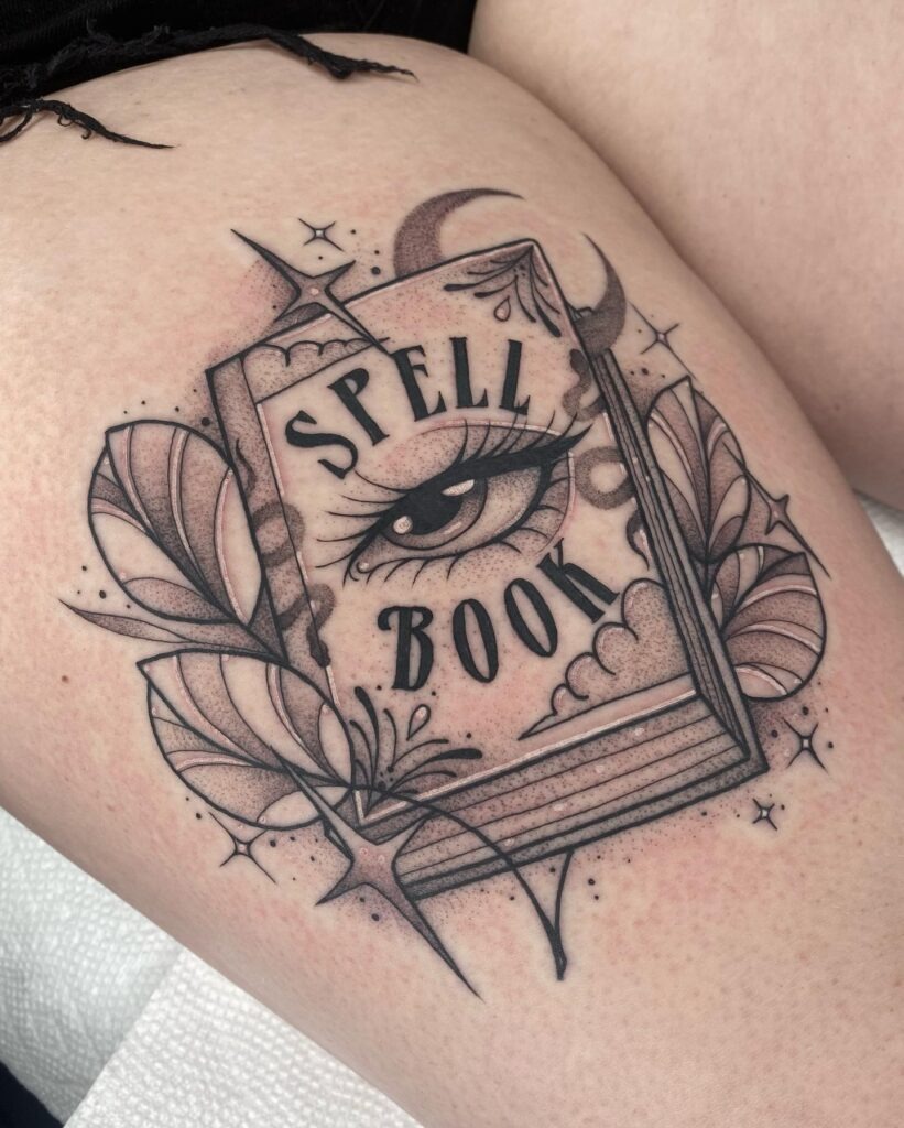 Mystical Spell Book Tattoo Tattoo Design