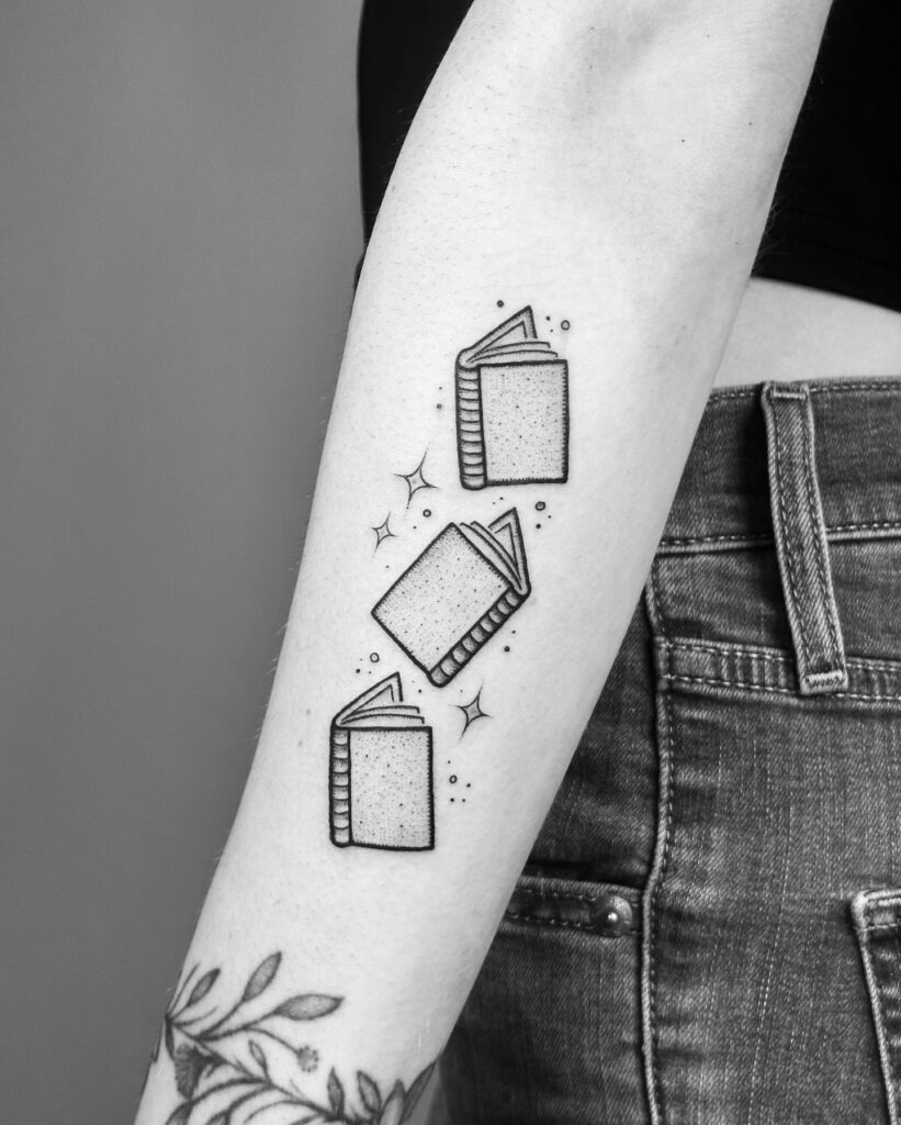 Three Floating Books Tattoo Tattoo Design