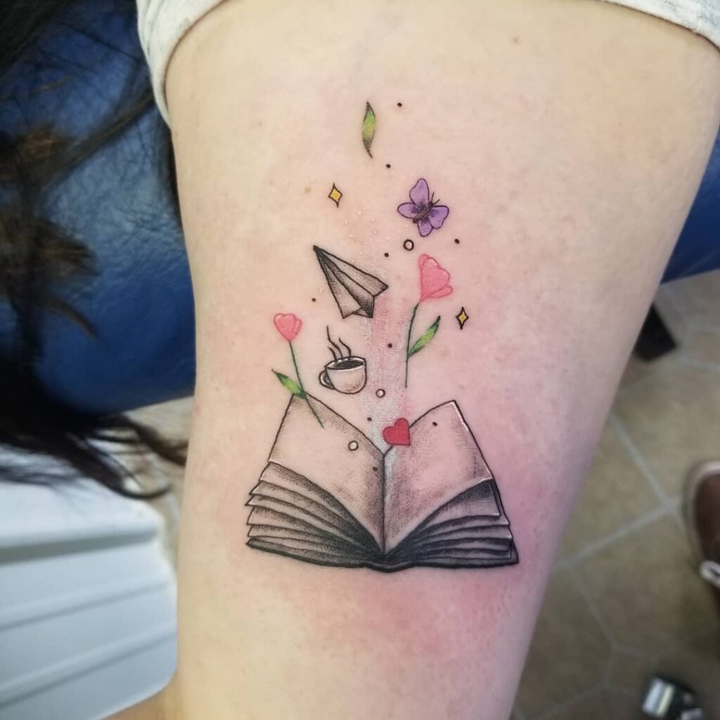 Whimsical Book of Joy Tattoo Tattoo Design