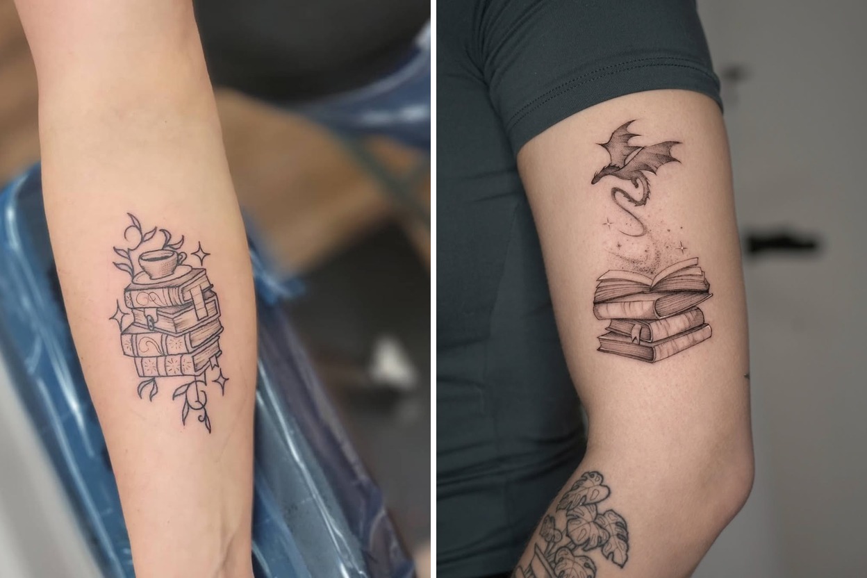 43+ Book Tattoo Ideas With Inspiring Artistic Placement Featured Lookbook Collage