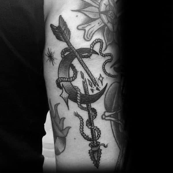 An Arrow Tattoo Broken by the Moon Arrow Tattoo Tattoo Design