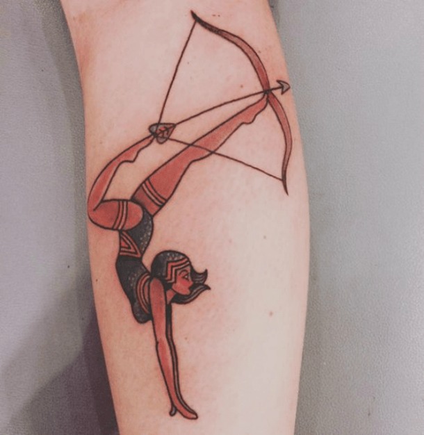 Art Deco Contortionist Tattoo Pinup Archer Arrow Tattoo Tattoo Design