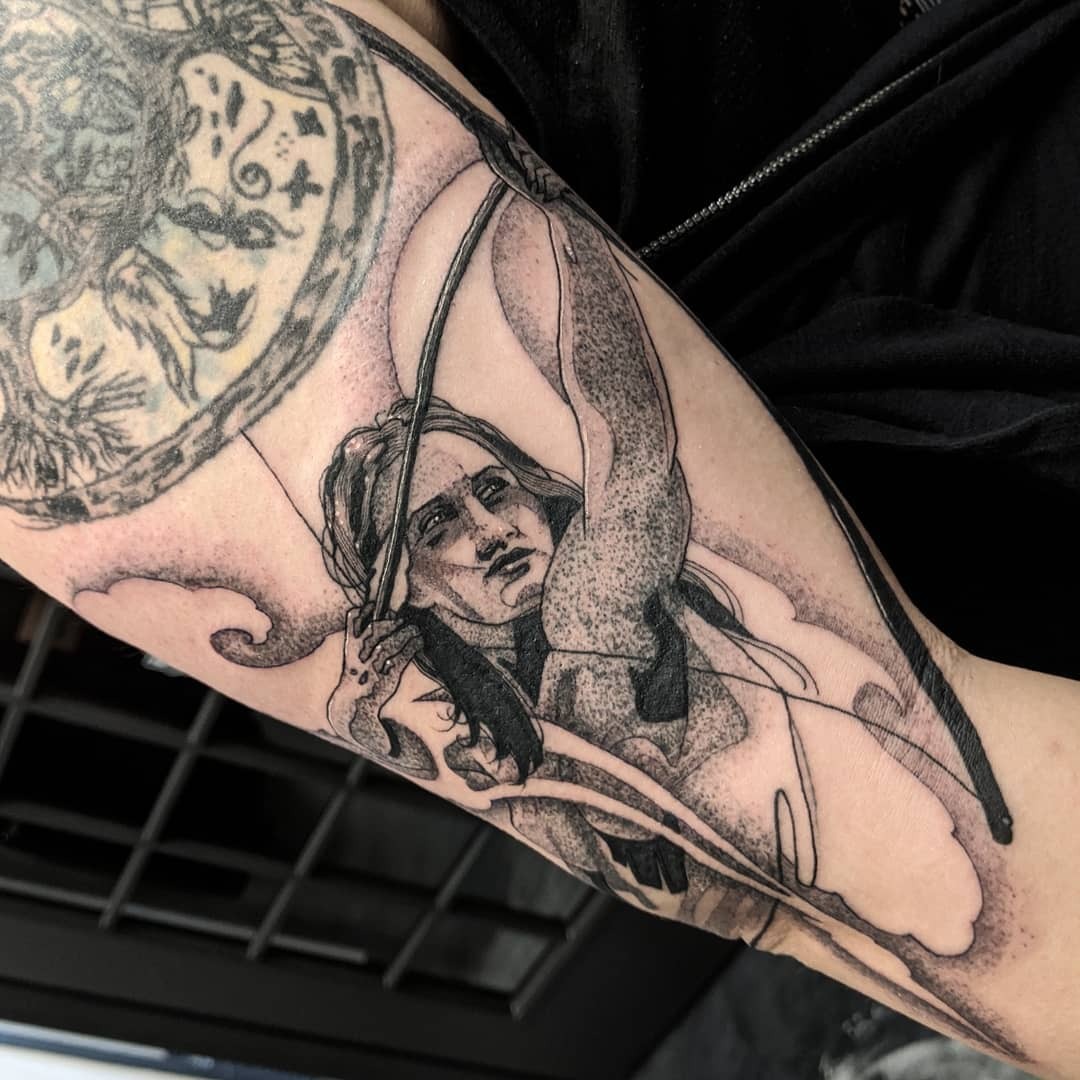 Behold the Huntress Goddess Tattoo Diana Arrow Tattoo Tattoo Design