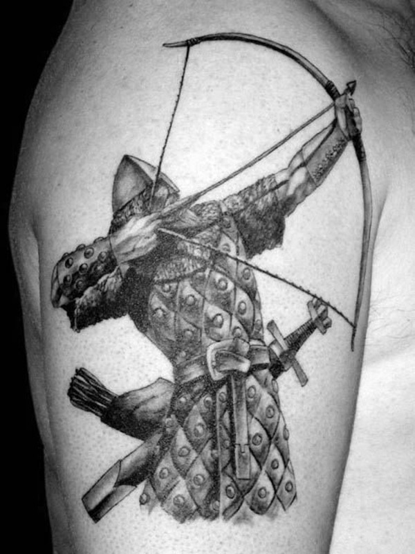 Viking Tattoo Archer Taking His Shot Arrow Tattoo Tattoo Design