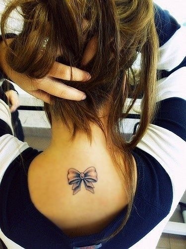 Purplish bow tattoo Tattoo Design