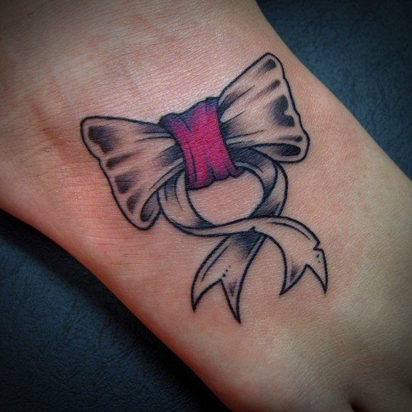Red and Black Bow Design Tattoo Design