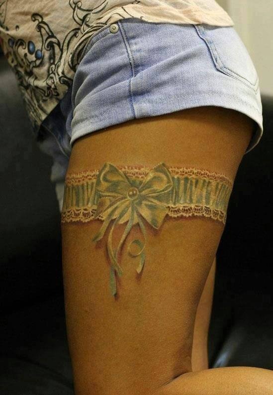 Victorian Glamour Bow Design Tattoo Design