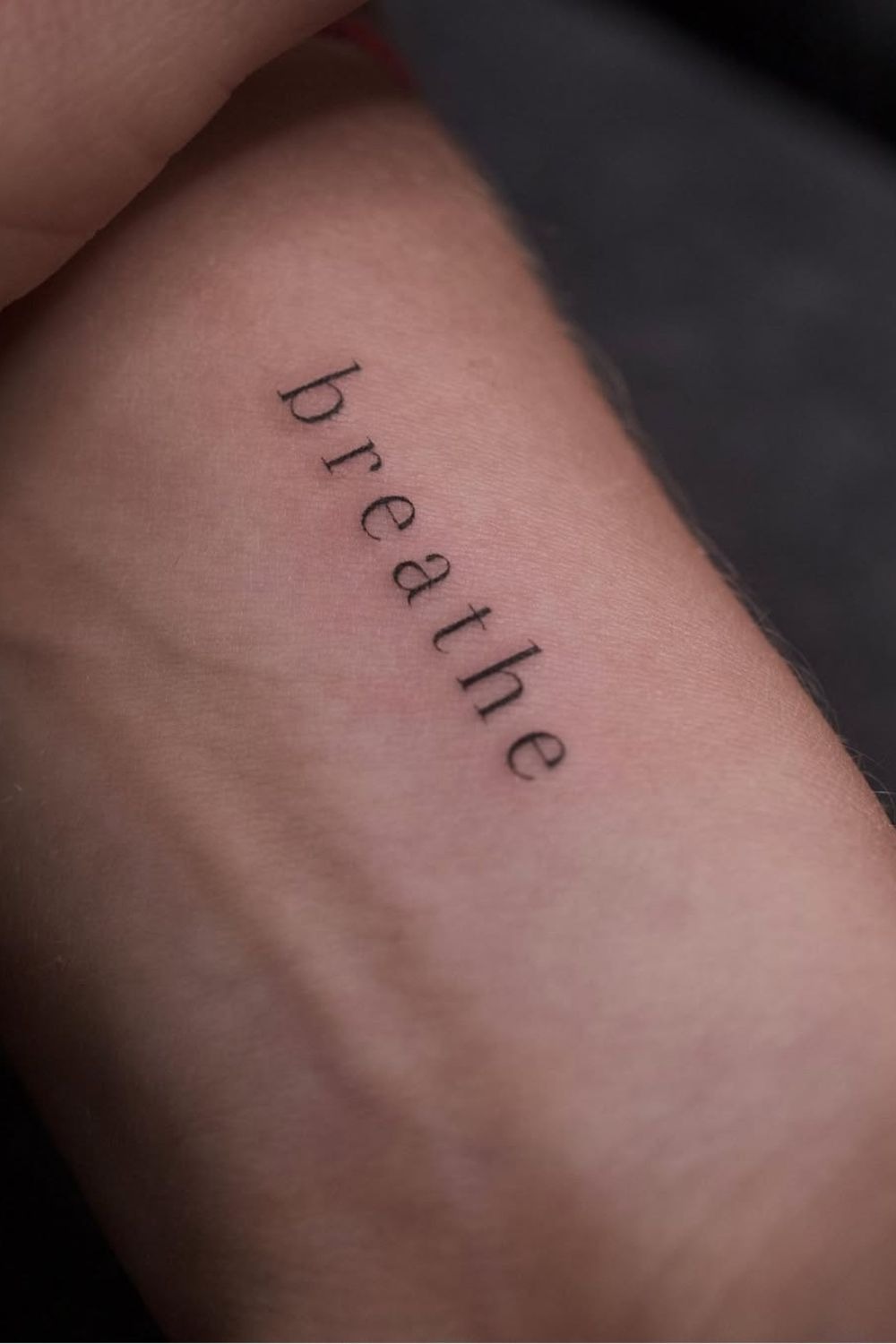 Just Breathe Floral Line Tattoo Tattoo Design