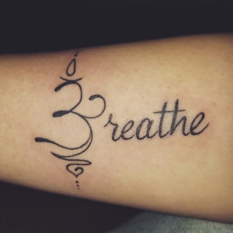 Just Breathe Watercolor-Inspired Wrist Tattoo Tattoo Design