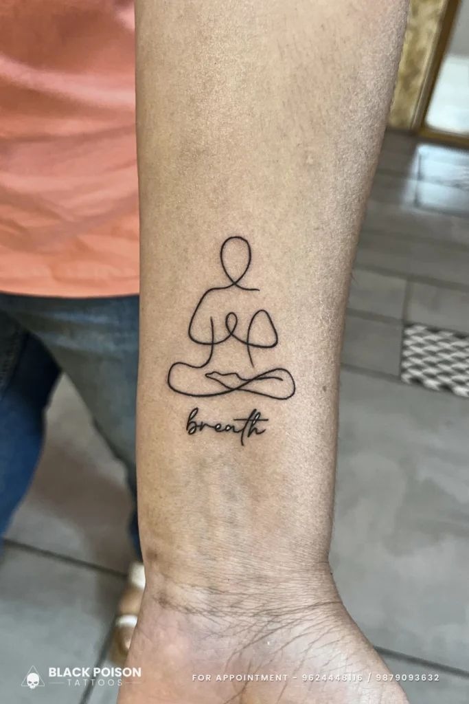 Lotus and Om Spiritual Breathe Tattoo Tattoo Design