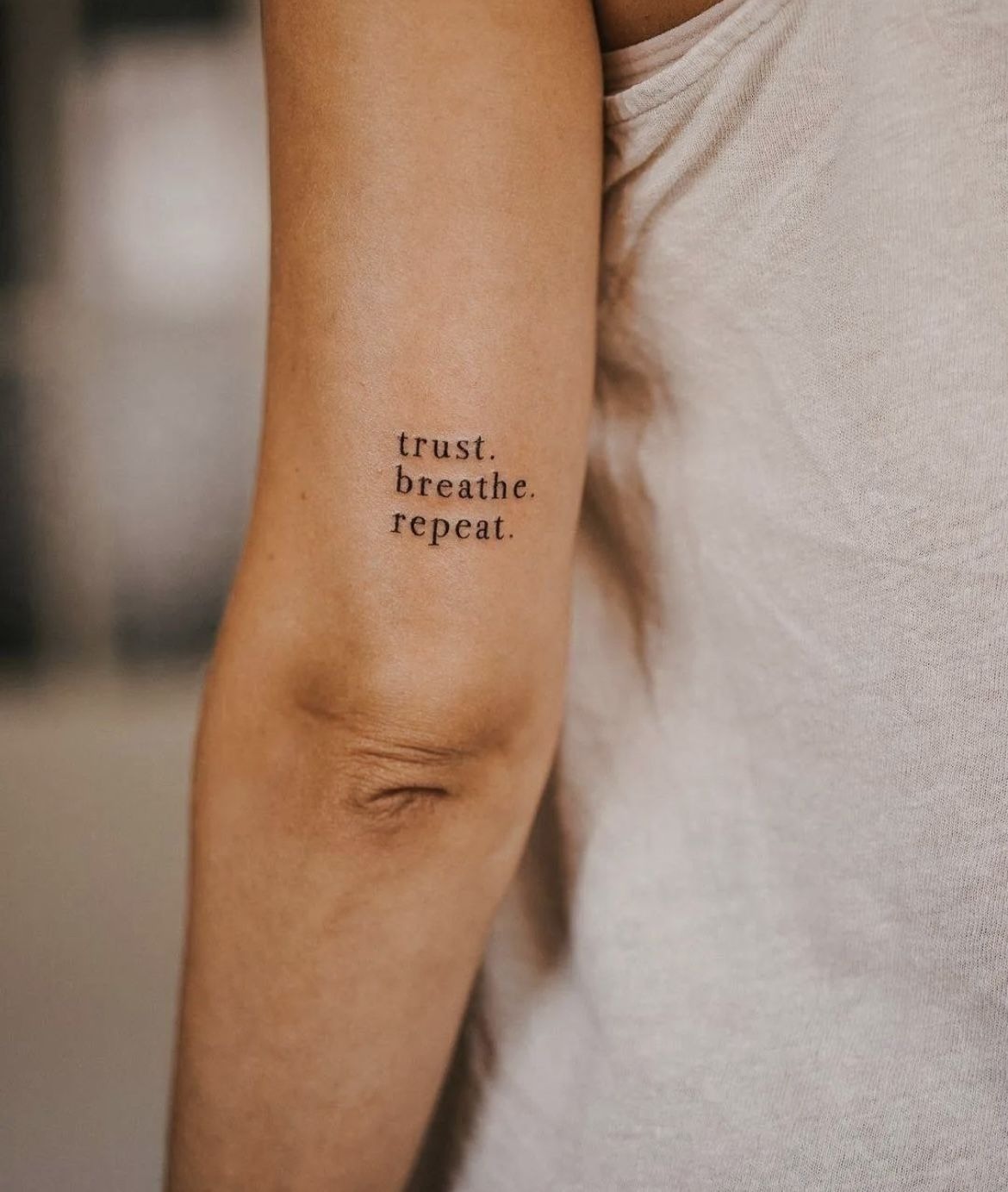 Tiny Breathe Tattoo on Hand Tattoo Design