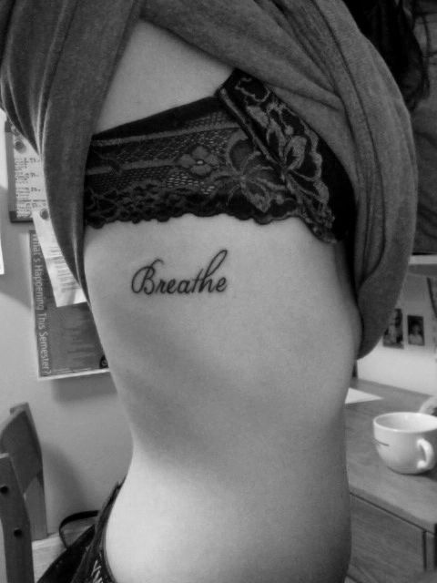 Tiny Wrist Breathe with Period Tattoo Design