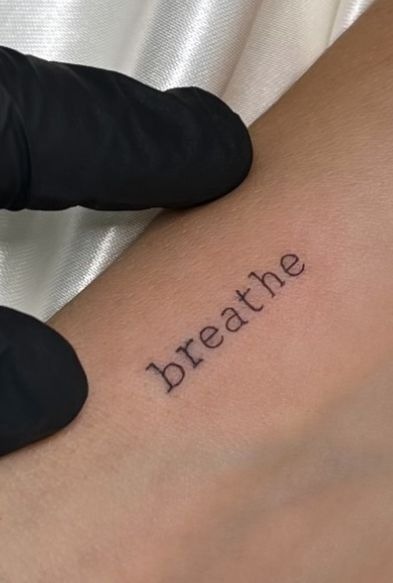 Trust, Breathe, Repeat Minimal Script Tattoo Tattoo Design