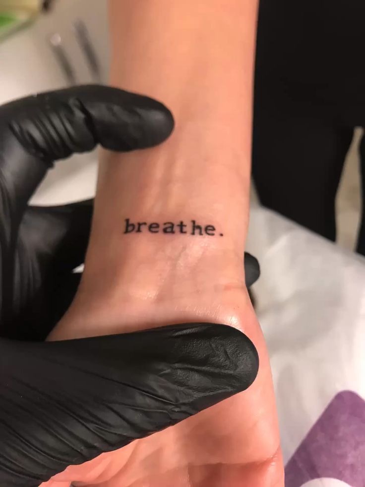 Vertical Breathe Lettering Tattoo Tattoo Design
