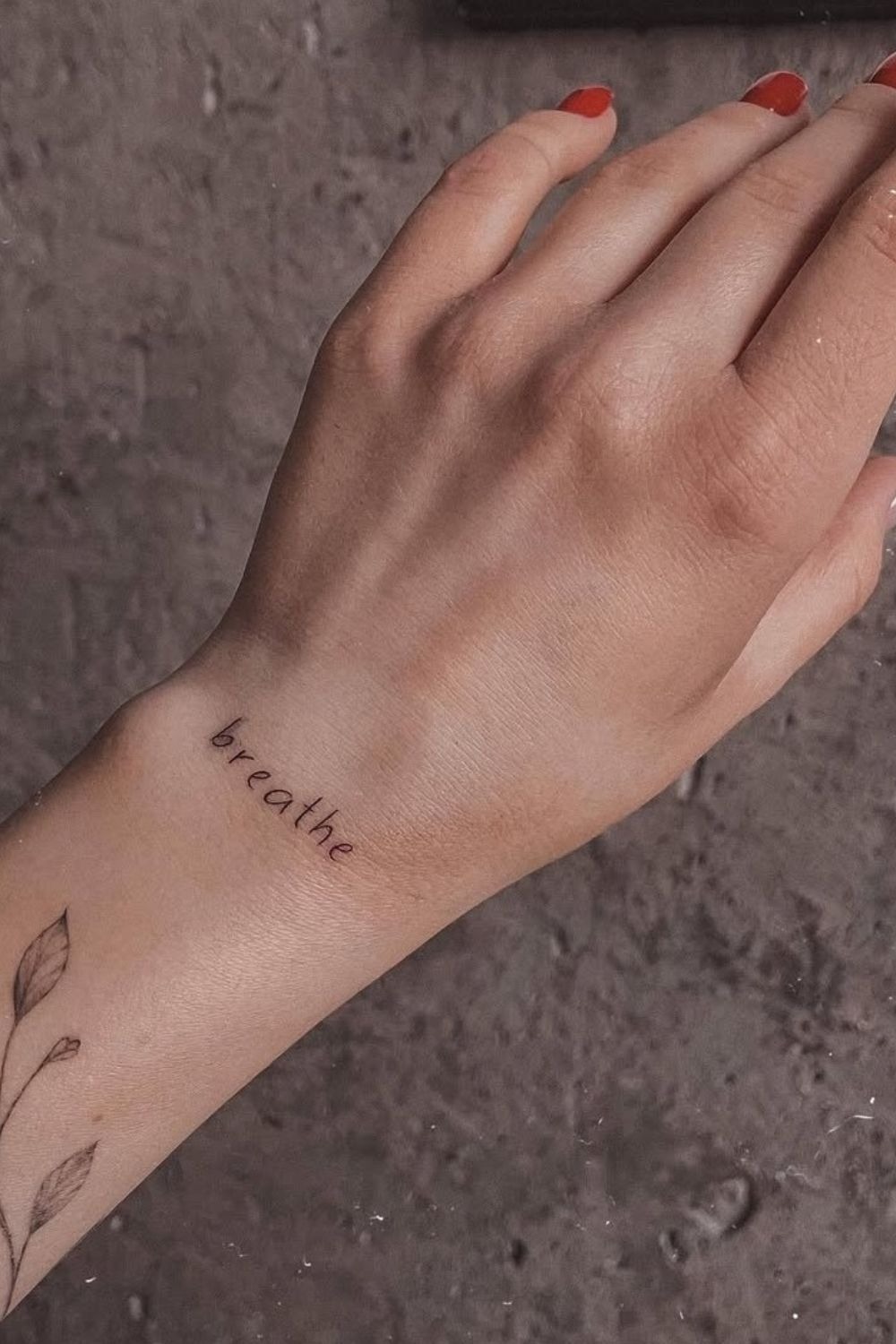 Vertical Breathe Tattoo for Inner Arm Tattoo Design