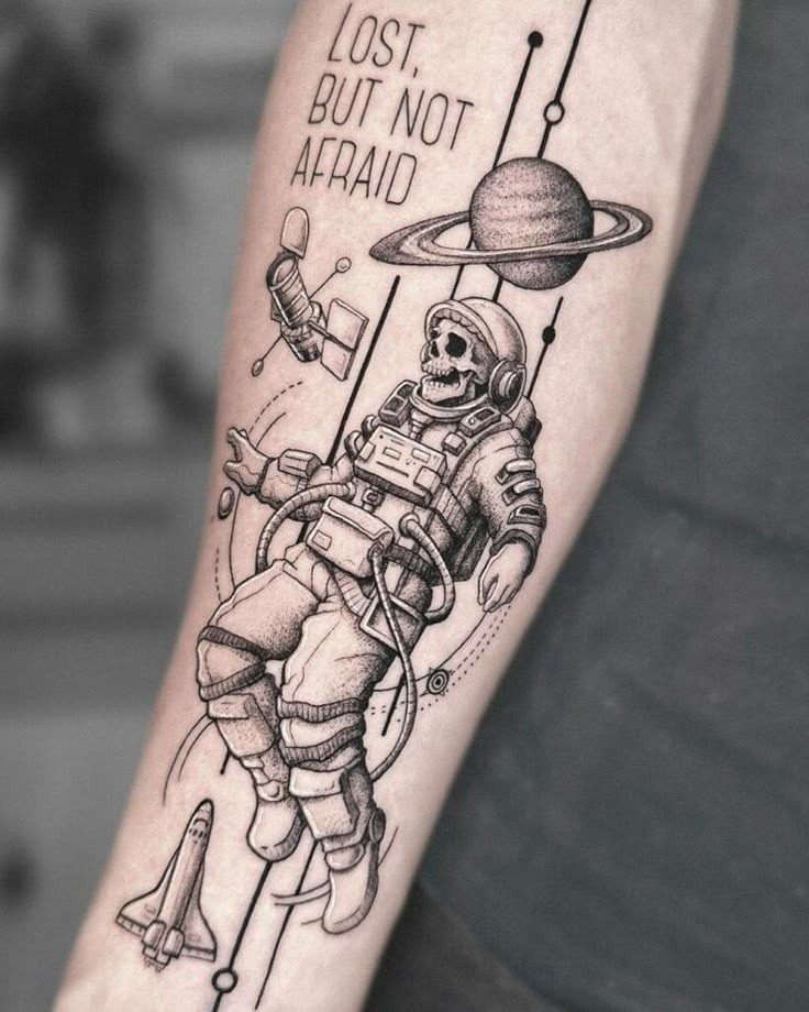 Orbit Lines and Rising Sun Tattoo Design