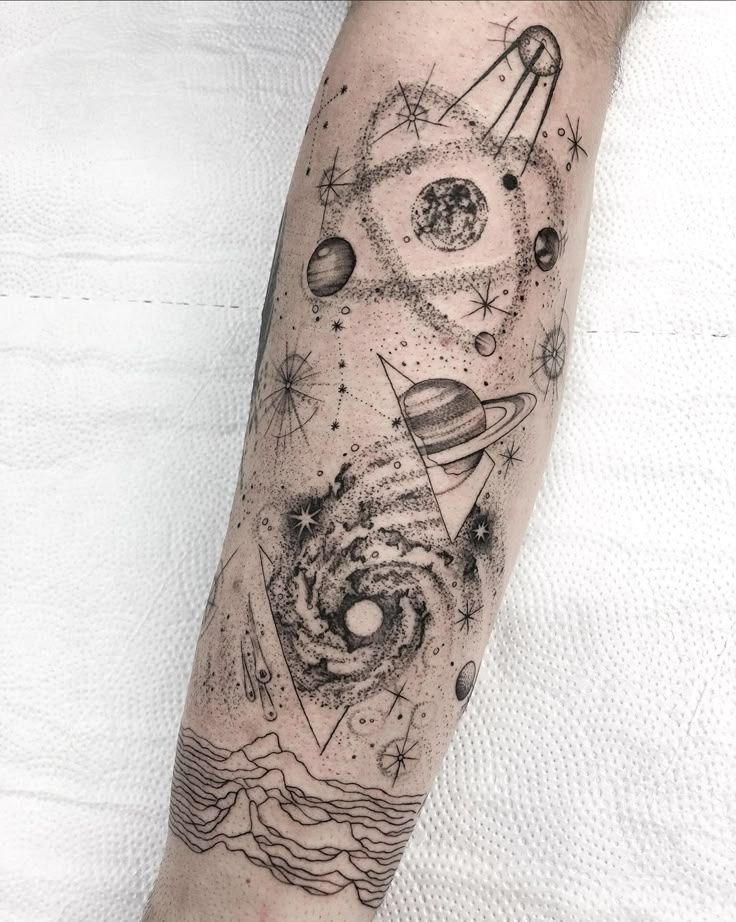 Saturn Thinker Tattoo Design
