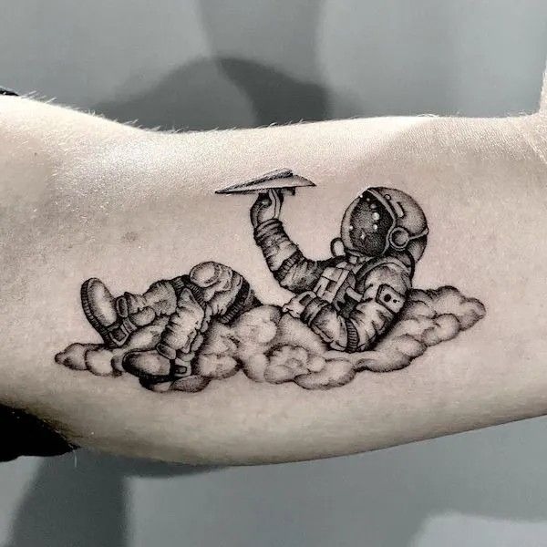 UFO in the Forest Tattoo Design