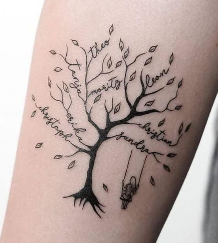 Family Tree Swing Tattoo Tattoo Design