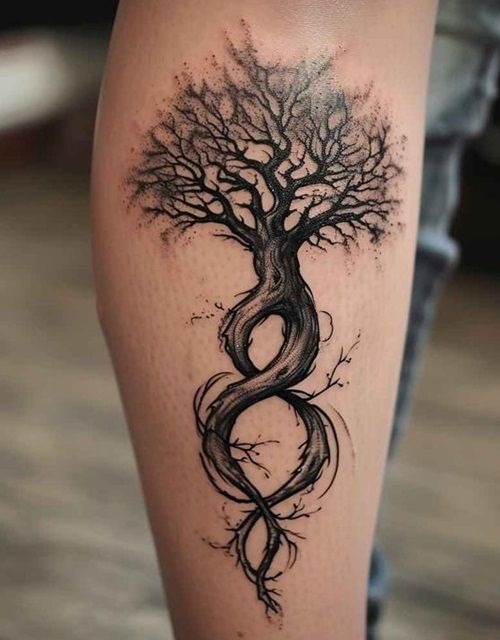 Twisted Infinity Tree Tattoo Tattoo Design