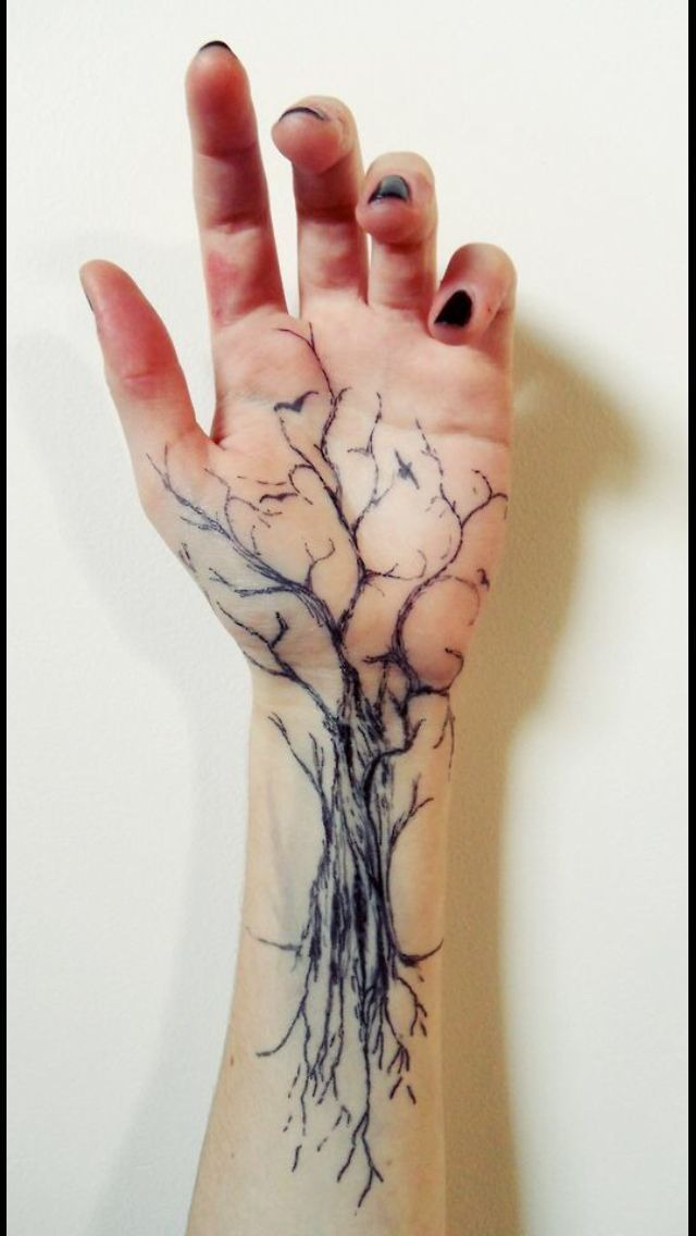 Wrist-Spanning Tree Veins Tattoo Tattoo Design