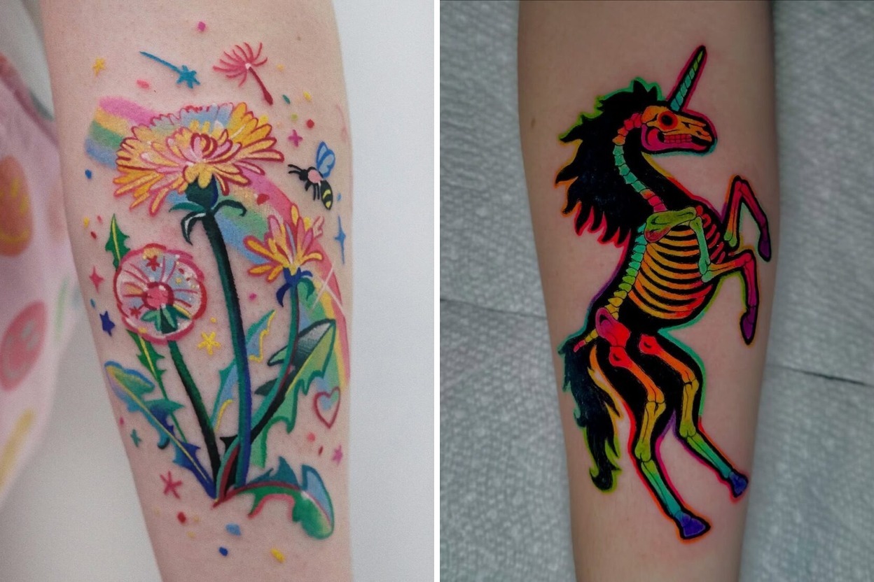 65+ Bright Color Tattoo Ideas & Inspiration Featured Lookbook Collage