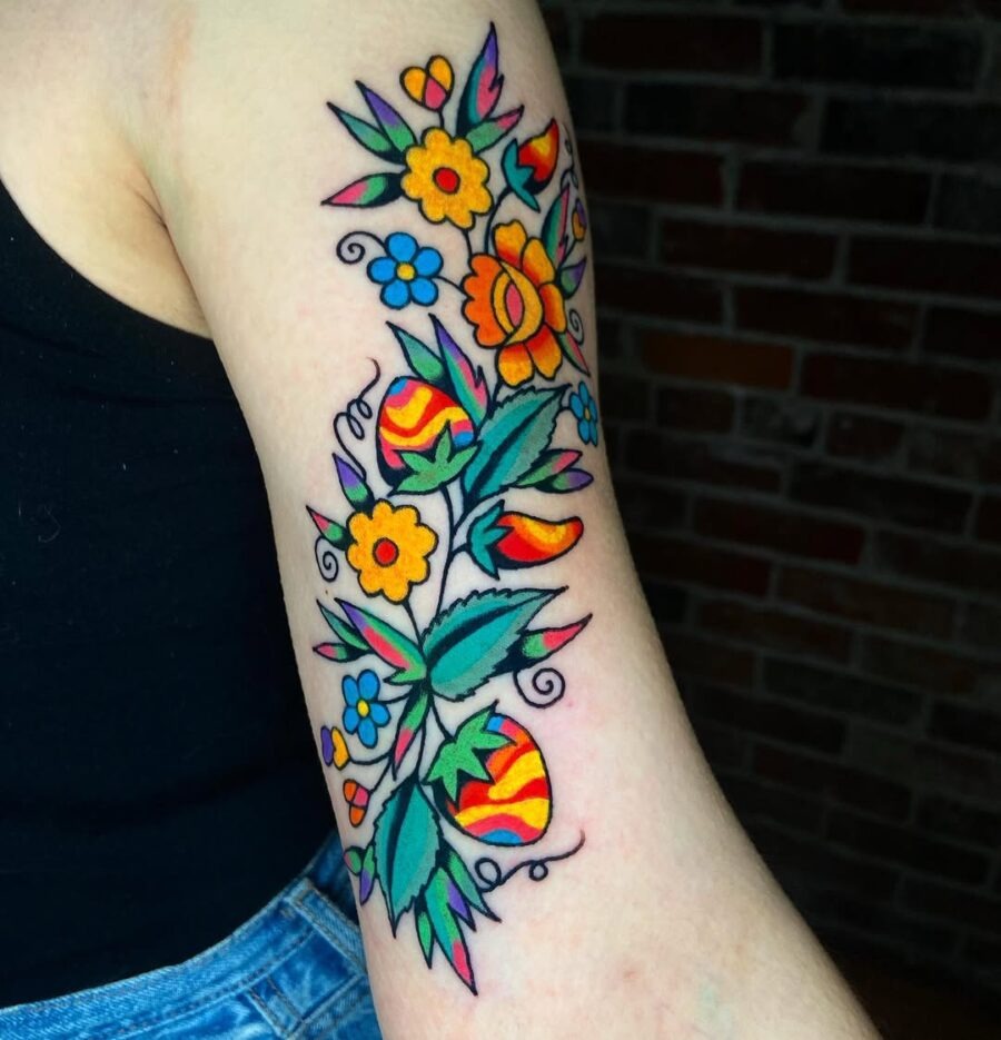 The design centers on floral bringing cheerful imagery that reads clearly at a glance.