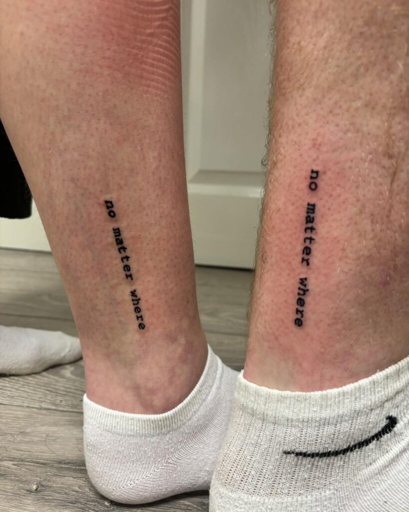 Arrow and Birth Year Sibling Tattoo Tattoo Design
