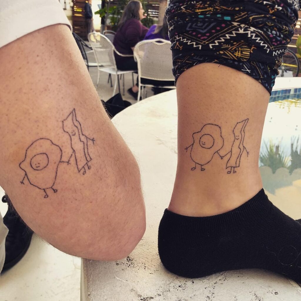 Playful Chicken Duo Tattoo Tattoo Design