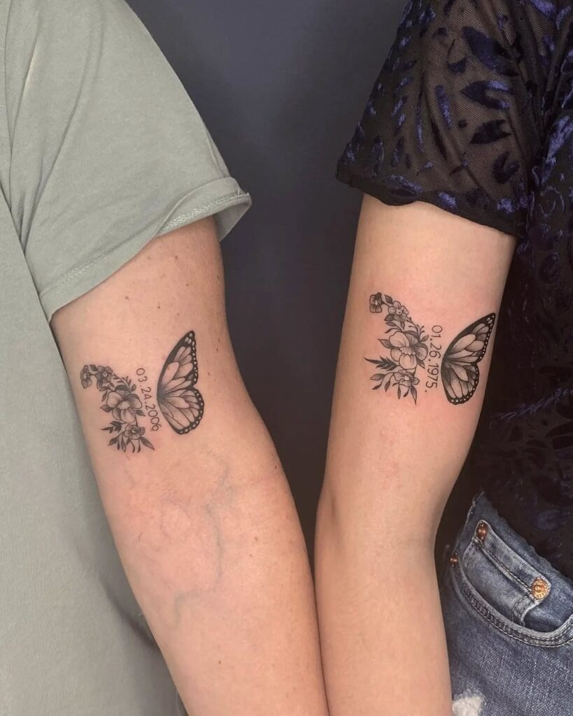 Wing and Anchor Matching Tattoo Tattoo Design