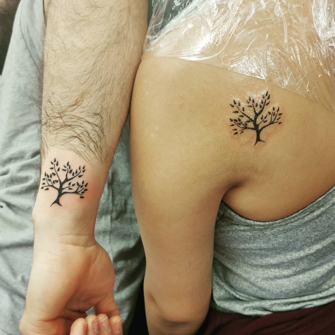 Yin-Yang Nature Sibling Tattoo Tattoo Design