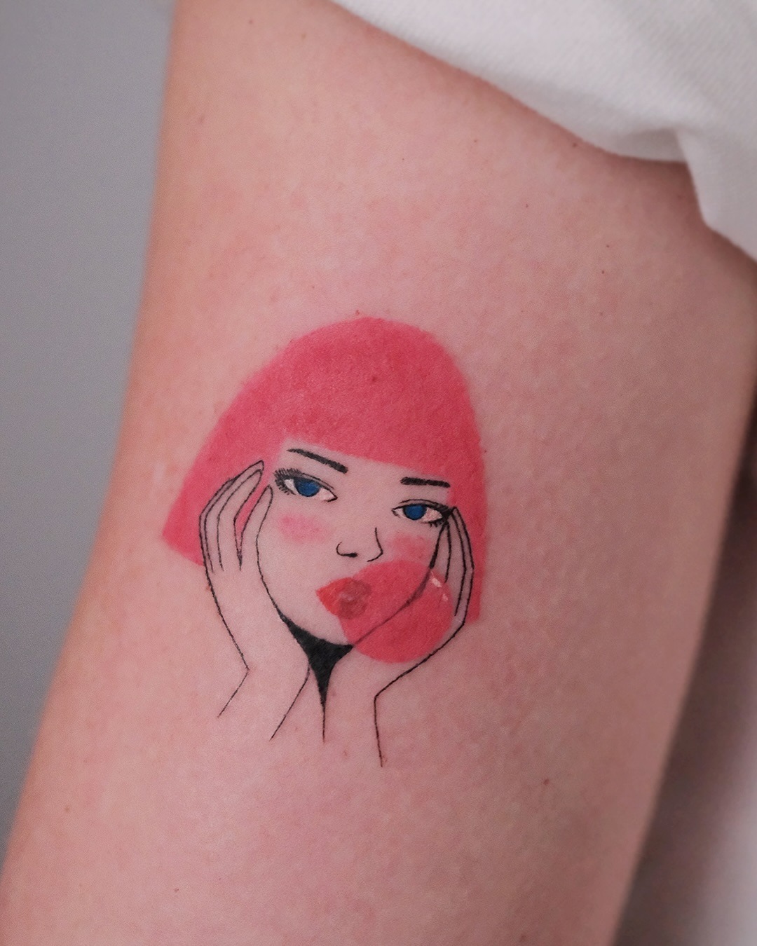 Charming bubble gum girl tattoo design Tattoo Design