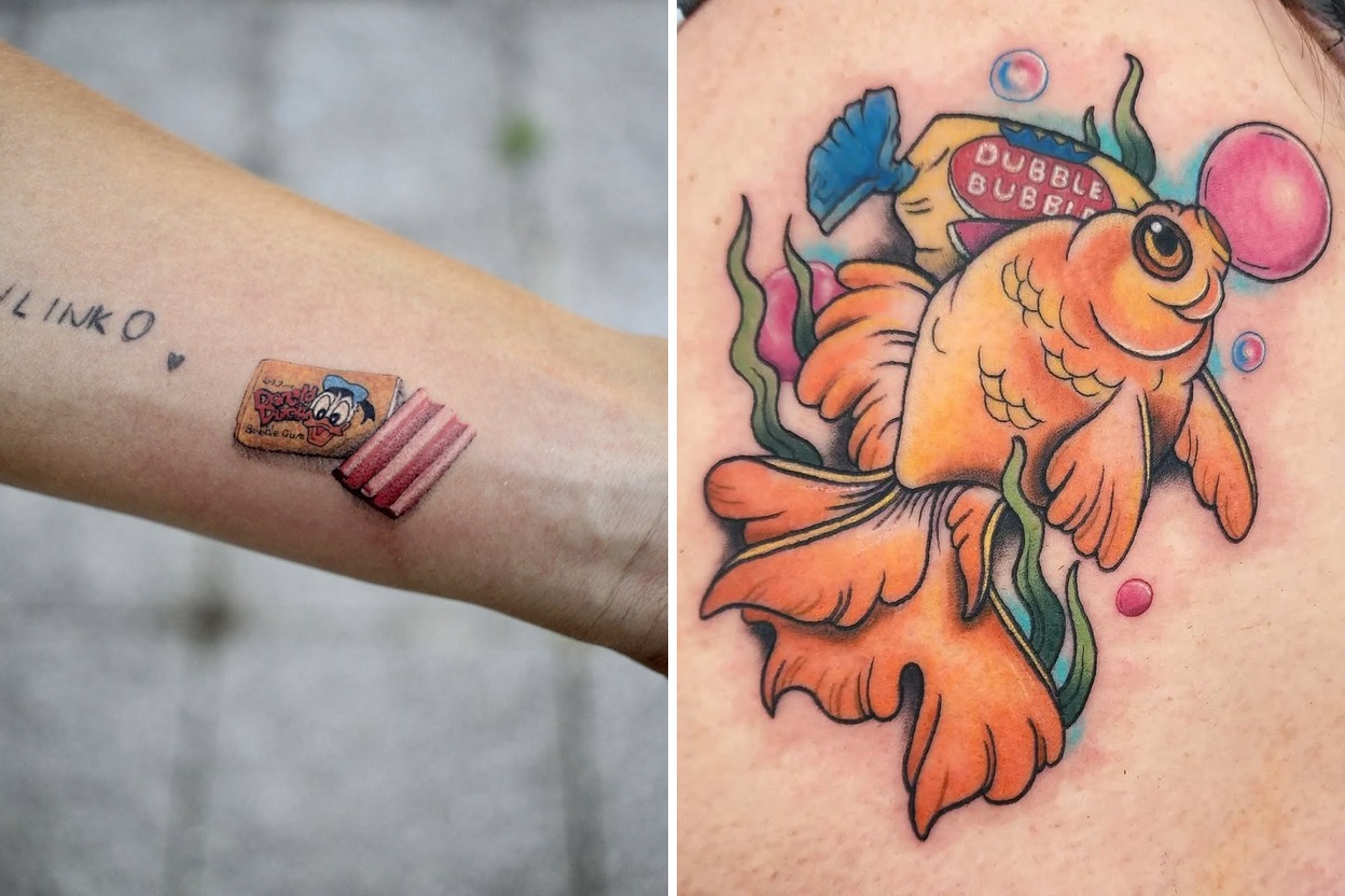 20+ Bubble Gum Tattoo Ideas That Make a Bold Artistic Statement Featured Lookbook Collage
