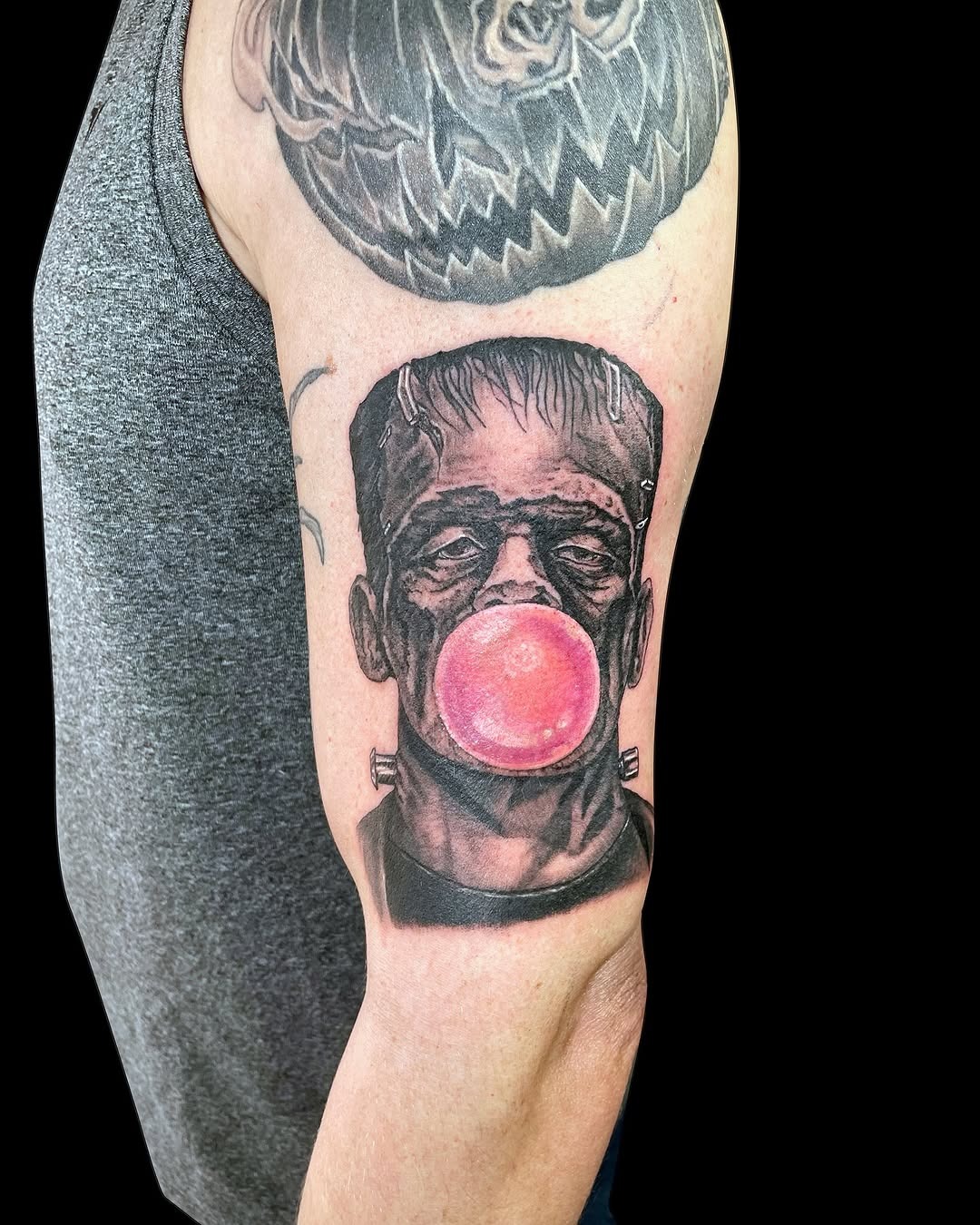 Frankenstein with Bubble Gum Tattoo Artistry Tattoo Design