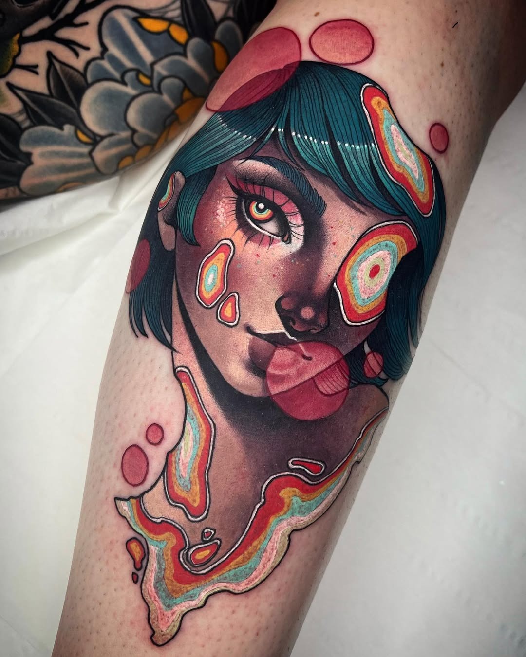 Vibrant Bubble Gum Girl Tattoo Art Tattoo Design