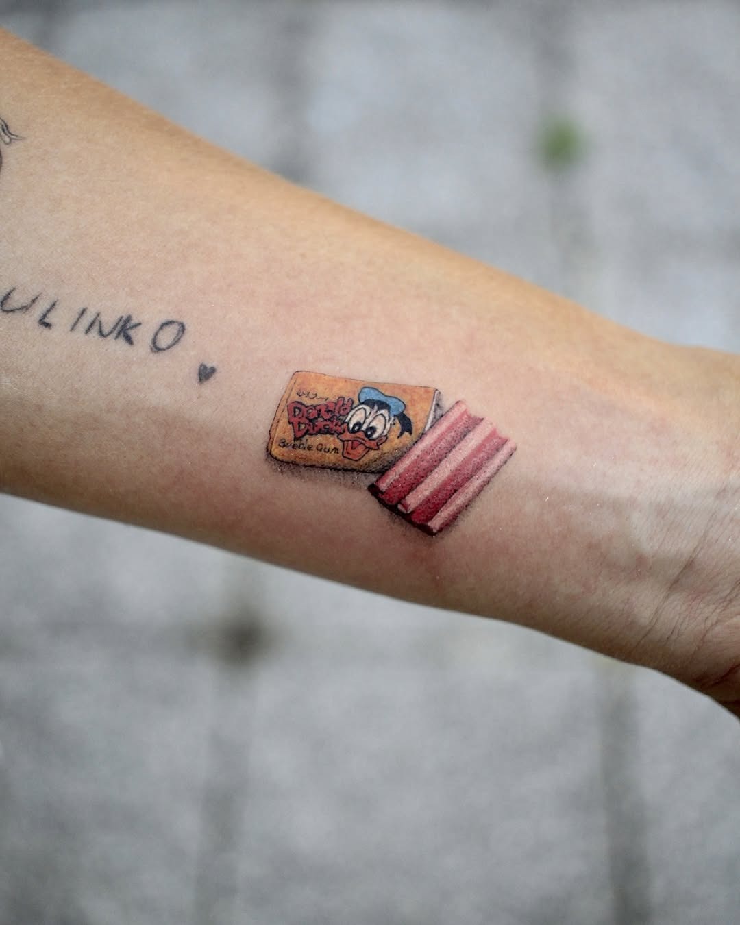 Whimsical vintage bubble gum tattoo design Tattoo Design