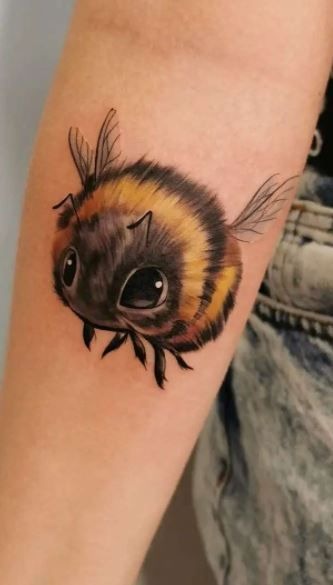 Plush Cartoon Bumble Tattoo Design