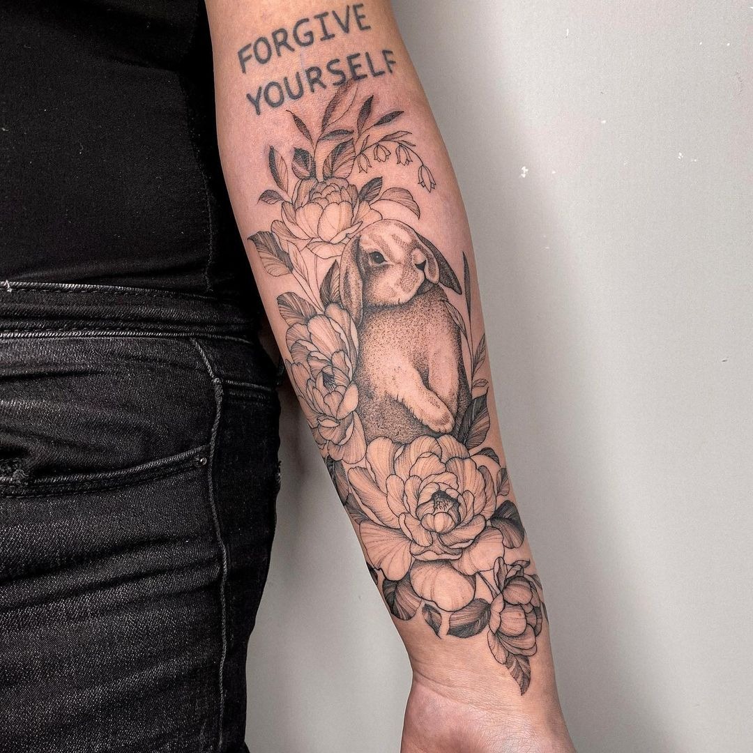 Classic Cartoon Bunny Tattoo Design