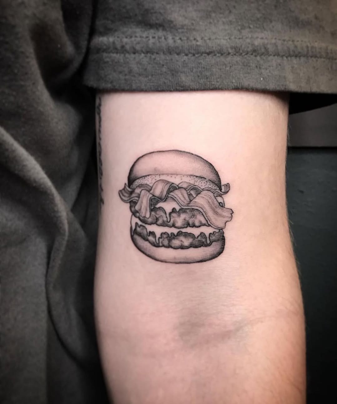 A deliciously detailed burger inked on skin Tattoo Design