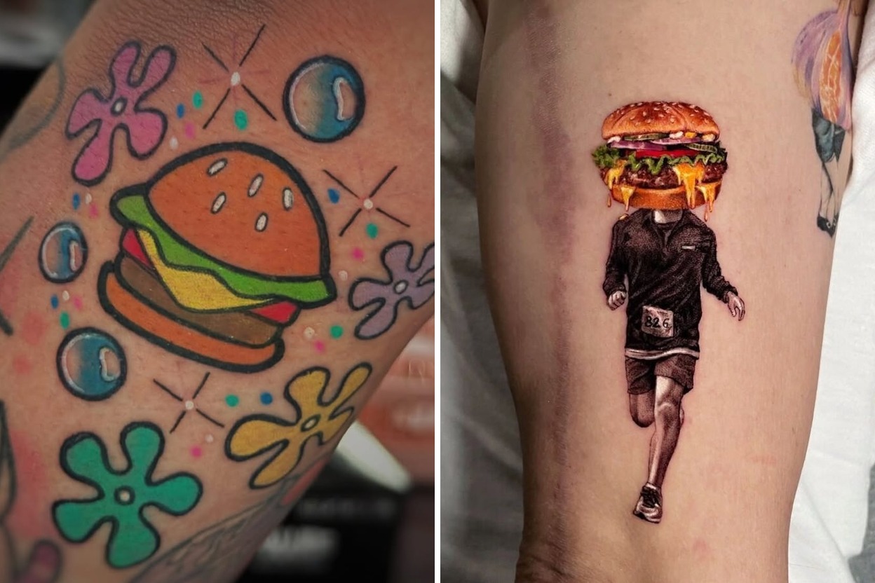 57+ Burger Tattoo Ideas For Expressive Body Art Featured Lookbook Collage