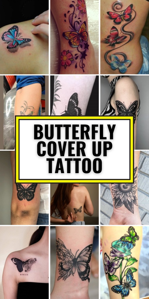 Simple Black Butterfly on the Back Tattoo Design