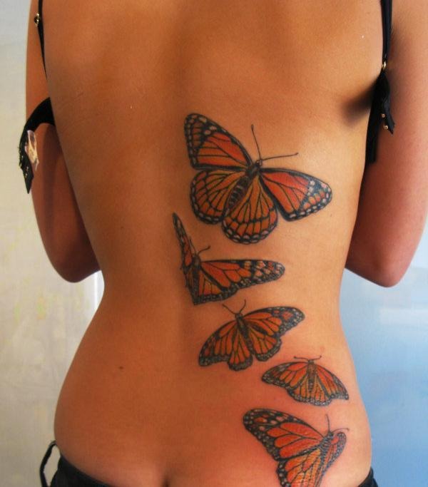 Beautiful butterfly on a lady's neck tattoo, detailed design on the neck.