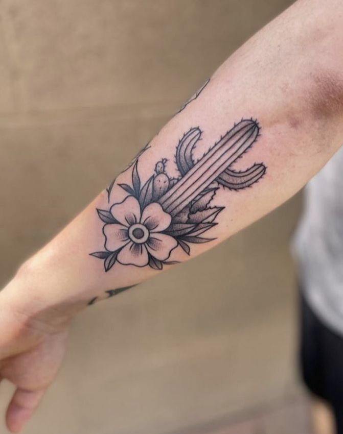 Bold Bloom and Barrel Tattoo Design