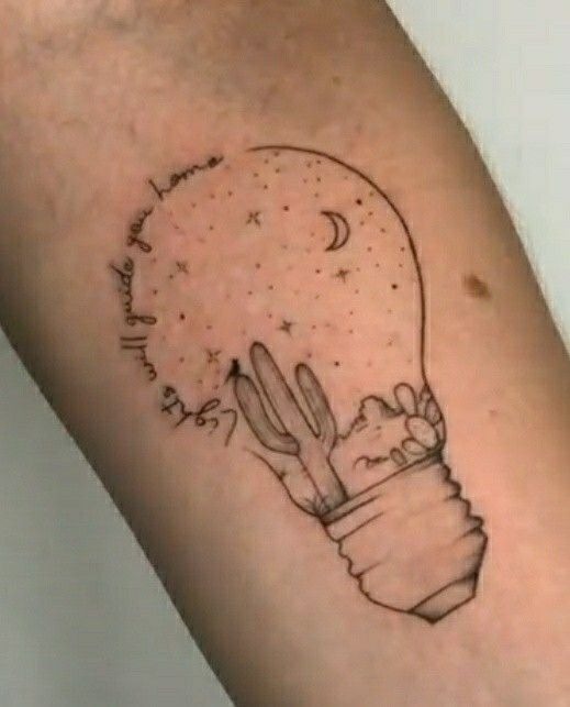 Lightbulb Desert Dream Tattoo Design